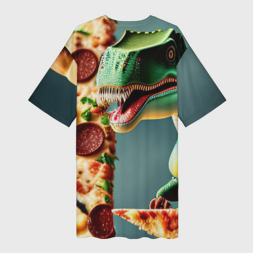 Женская длинная футболка Пиццазавр / 3D-принт – фото 2