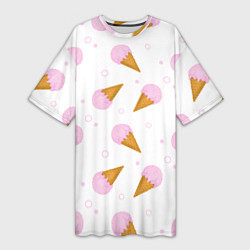 Женская длинная футболка Мороженое в жаркий день