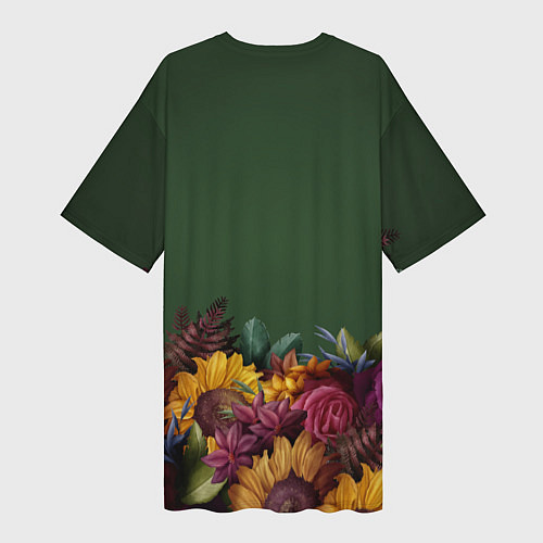 Женская длинная футболка Самая любимая мама цветы / 3D-принт – фото 2