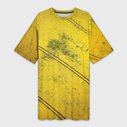 Женская длинная футболка Абстрактная ярко-золотая текстура