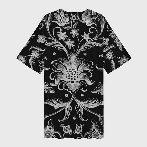 Женская длинная футболка Винтажный череп / 3D-принт – фото 2