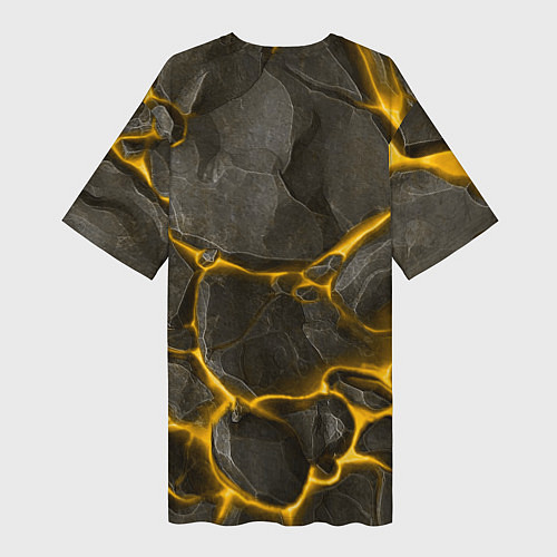 Женская длинная футболка Альбедо на фоне монолита камня / 3D-принт – фото 2
