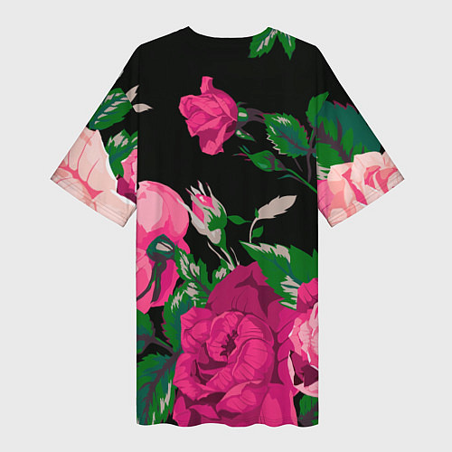 Женская длинная футболка Шипы и розы / 3D-принт – фото 2