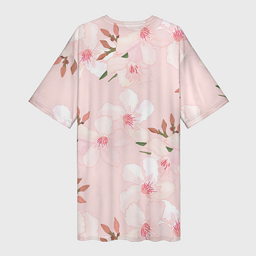 Женская длинная футболка Нежные лепестки / 3D-принт – фото 2