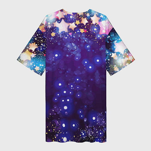 Женская длинная футболка Звездочки - космическое небо / 3D-принт – фото 2