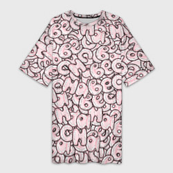 Женская длинная футболка Буквы: весна
