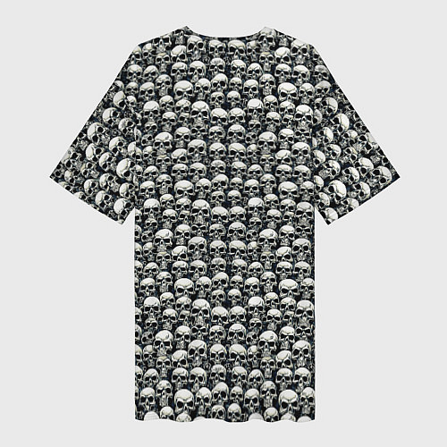 Женская длинная футболка Узор из черепов / 3D-принт – фото 2