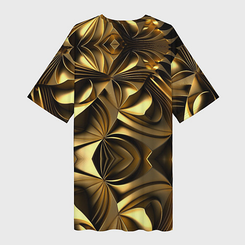 Женская длинная футболка Золотой калейдоскоп / 3D-принт – фото 2