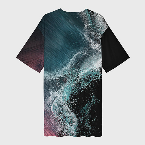 Женская длинная футболка Морские частицы / 3D-принт – фото 2