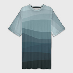 Женская длинная футболка Бирюзовые волны