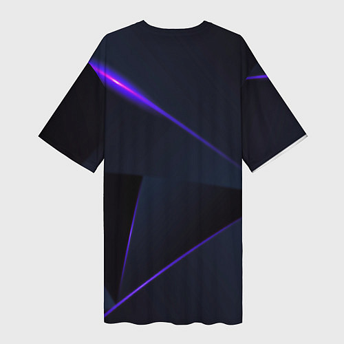 Женская длинная футболка Geometry stripes neon stiil / 3D-принт – фото 2