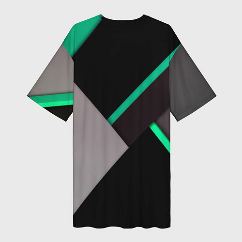Женская длинная футболка Спортивная геометрия линии / 3D-принт – фото 2