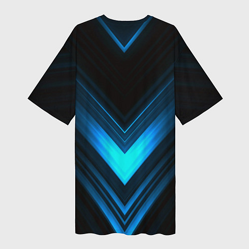 Женская длинная футболка Neon geometry stripes / 3D-принт – фото 2