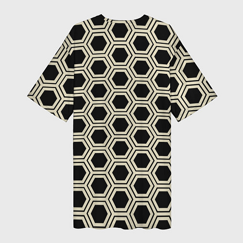 Женская длинная футболка Шестиугольная сота / 3D-принт – фото 2
