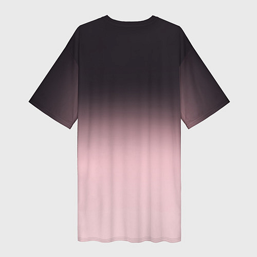 Женская длинная футболка Градиент: от черного к розовому / 3D-принт – фото 2