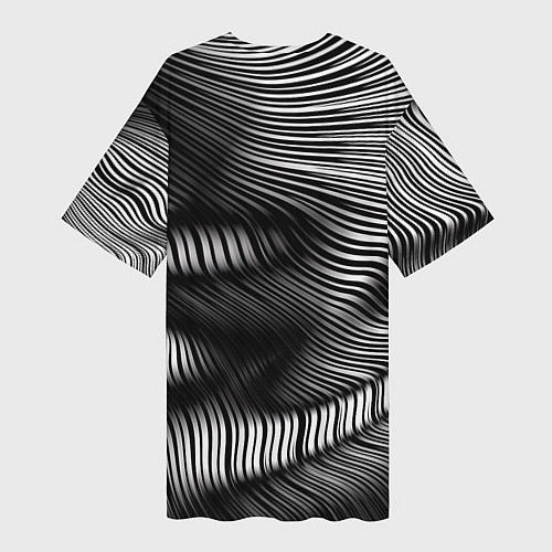 Женская длинная футболка Оптические волны / 3D-принт – фото 2