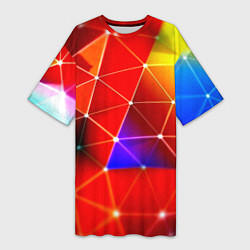 Женская длинная футболка Digital triangle abstract