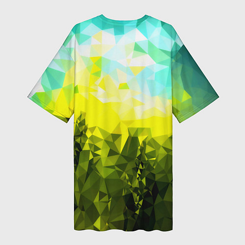 Женская длинная футболка Green abstract colors / 3D-принт – фото 2