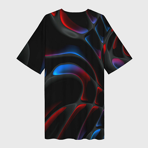 Женская длинная футболка Neon colors drops of liquid / 3D-принт – фото 2
