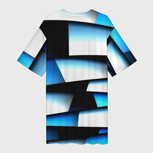 Женская длинная футболка Решетка из линий и полос / 3D-принт – фото 2