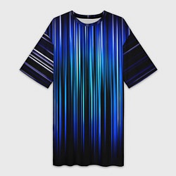 Женская длинная футболка Neon line stripes
