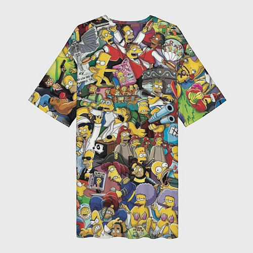 Женская длинная футболка Simpsonhistory / 3D-принт – фото 2
