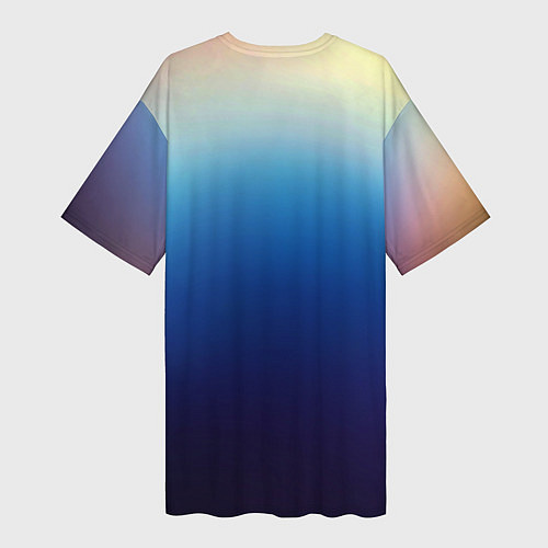 Женская длинная футболка Blue gradient colors / 3D-принт – фото 2