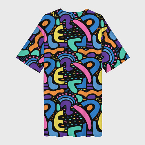 Женская длинная футболка Multicolored texture pattern / 3D-принт – фото 2
