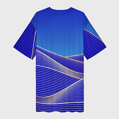 Женская длинная футболка Волновая растровая композиция / 3D-принт – фото 2