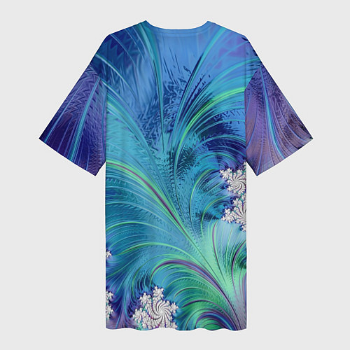 Женская длинная футболка Авангардная фрактальная композиция / 3D-принт – фото 2