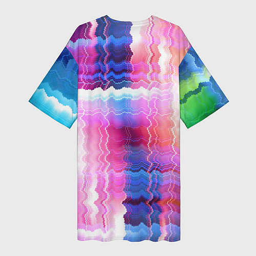 Женская длинная футболка Абстрактные линии сайфай / 3D-принт – фото 2