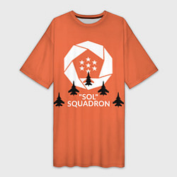 Футболка женская длинная SOL Squadron, цвет: 3D-принт