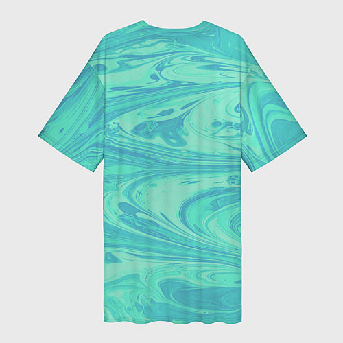 Женская длинная футболка Голубой флюид арт / 3D-принт – фото 2