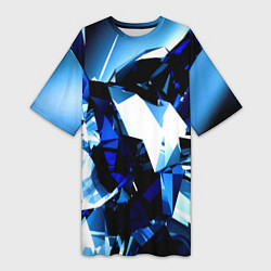 Женская длинная футболка Crystal blue form