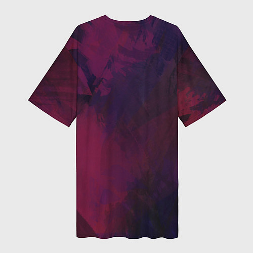 Женская длинная футболка Фиолетовый мазок / 3D-принт – фото 2