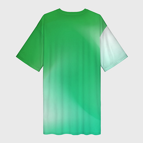 Женская длинная футболка Градиент зеленый / 3D-принт – фото 2