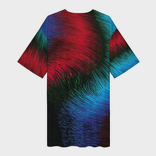 Женская длинная футболка Буря красок / 3D-принт – фото 2