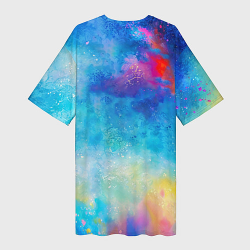 Женская длинная футболка Лисоволк / 3D-принт – фото 2