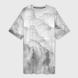 Женская длинная футболка Пористые облака