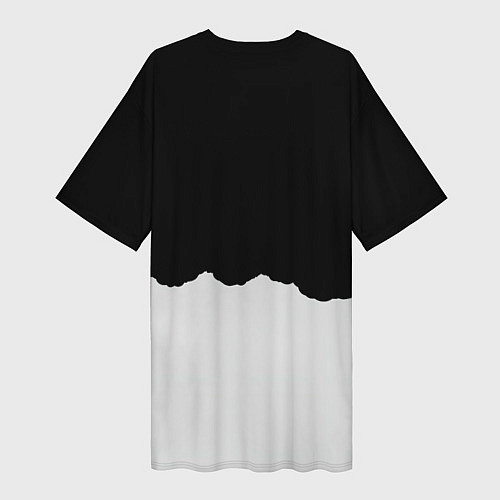 Женская длинная футболка Черно-белая галактика / 3D-принт – фото 2