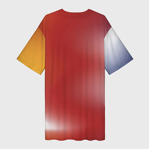 Женская длинная футболка Градиент красный / 3D-принт – фото 2