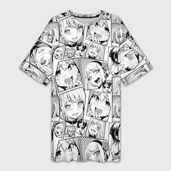 Женская длинная футболка Anime hentai ahegao