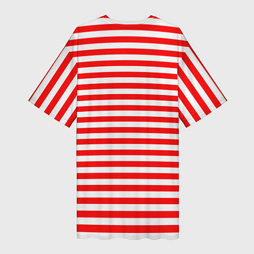 Женская длинная футболка Ярко красные полосы / 3D-принт – фото 2