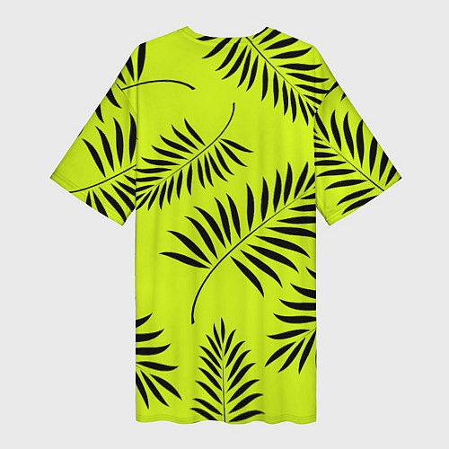 Женская длинная футболка Пальмовые ветви / 3D-принт – фото 2