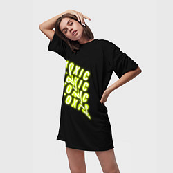 Футболка женская длинная Toxic neon, цвет: 3D-принт — фото 2