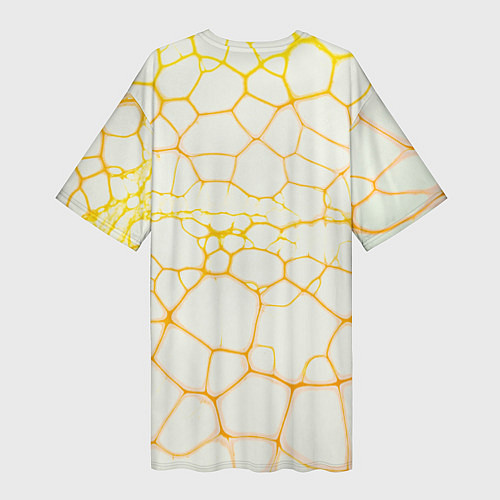 Женская длинная футболка Жёлтые разломы / 3D-принт – фото 2