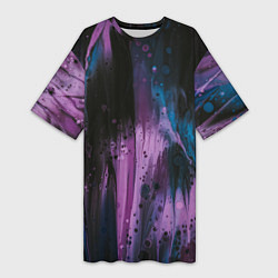 Женская длинная футболка Фиолетовые абстрактные тени