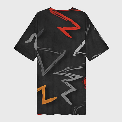 Женская длинная футболка Паттерн фигуры / 3D-принт – фото 2