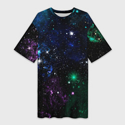 Женская длинная футболка Космос Звёздное небо