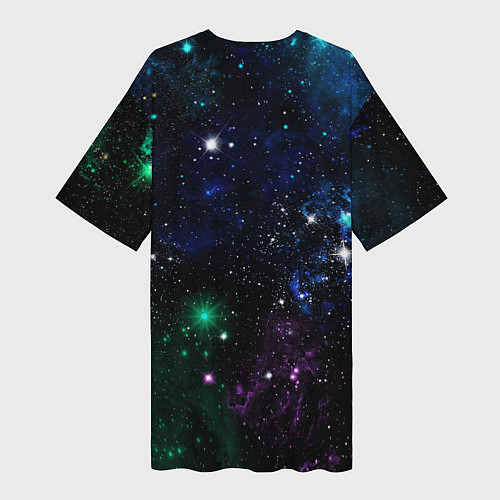 Женская длинная футболка Космос Звёздное небо / 3D-принт – фото 2